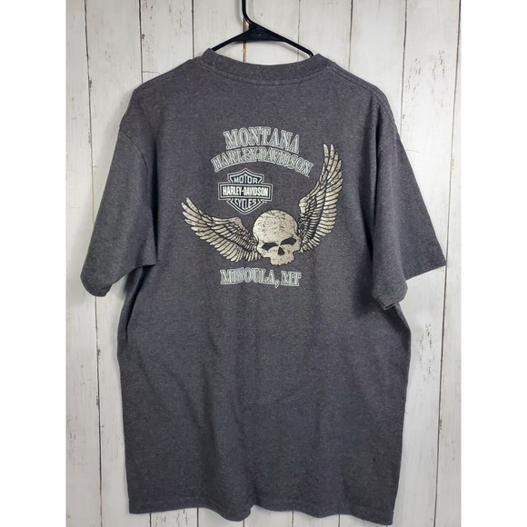 Harley Davidson Classic Grey Montana MISSOULA, MT USA Mens Size XL T-Shirt Tee - Picture 2 of 15